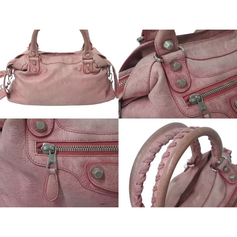 BALENCIAGA The Giant Town Handbag Pink Leather - Picture 4 of 10